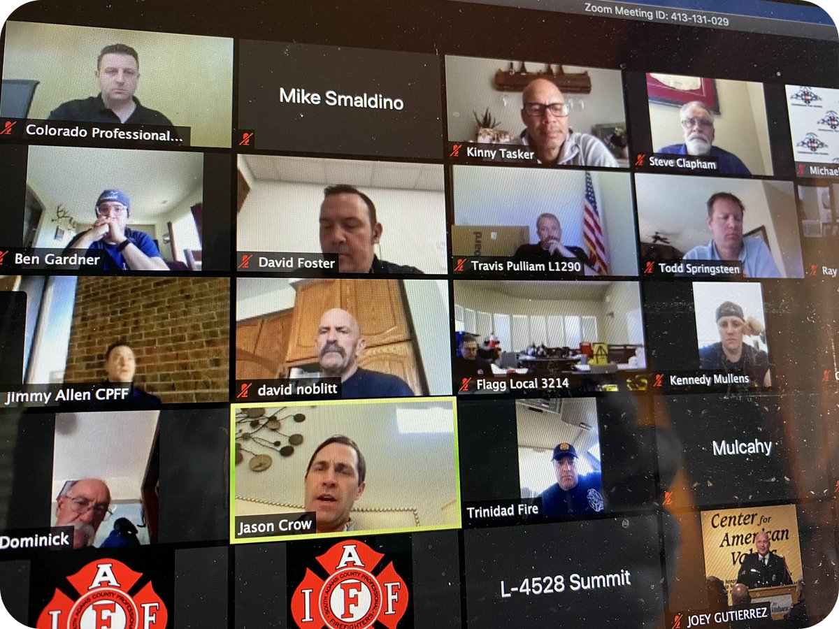 Virtual meeting with several attendees
